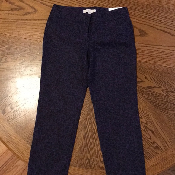 Cropped Purple Patterned Slacks - Picture 2 of 5